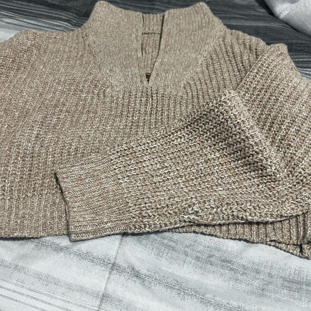 SHEIN Tan Cowl Neck Sweater